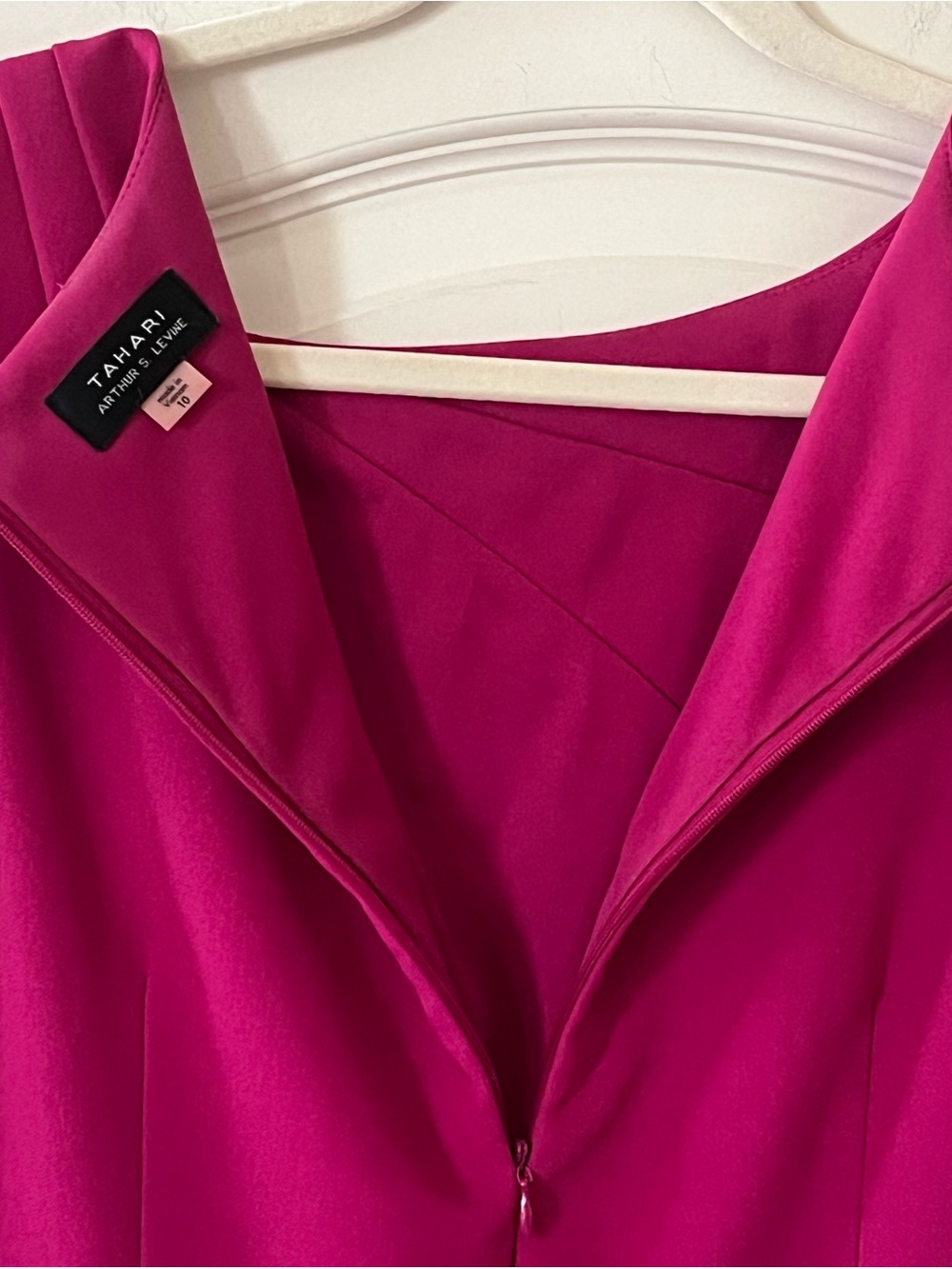 Tahari Fuchsia Dress Women's Sleeveless A-Line Dress Size 10 - Picture 15 of 15